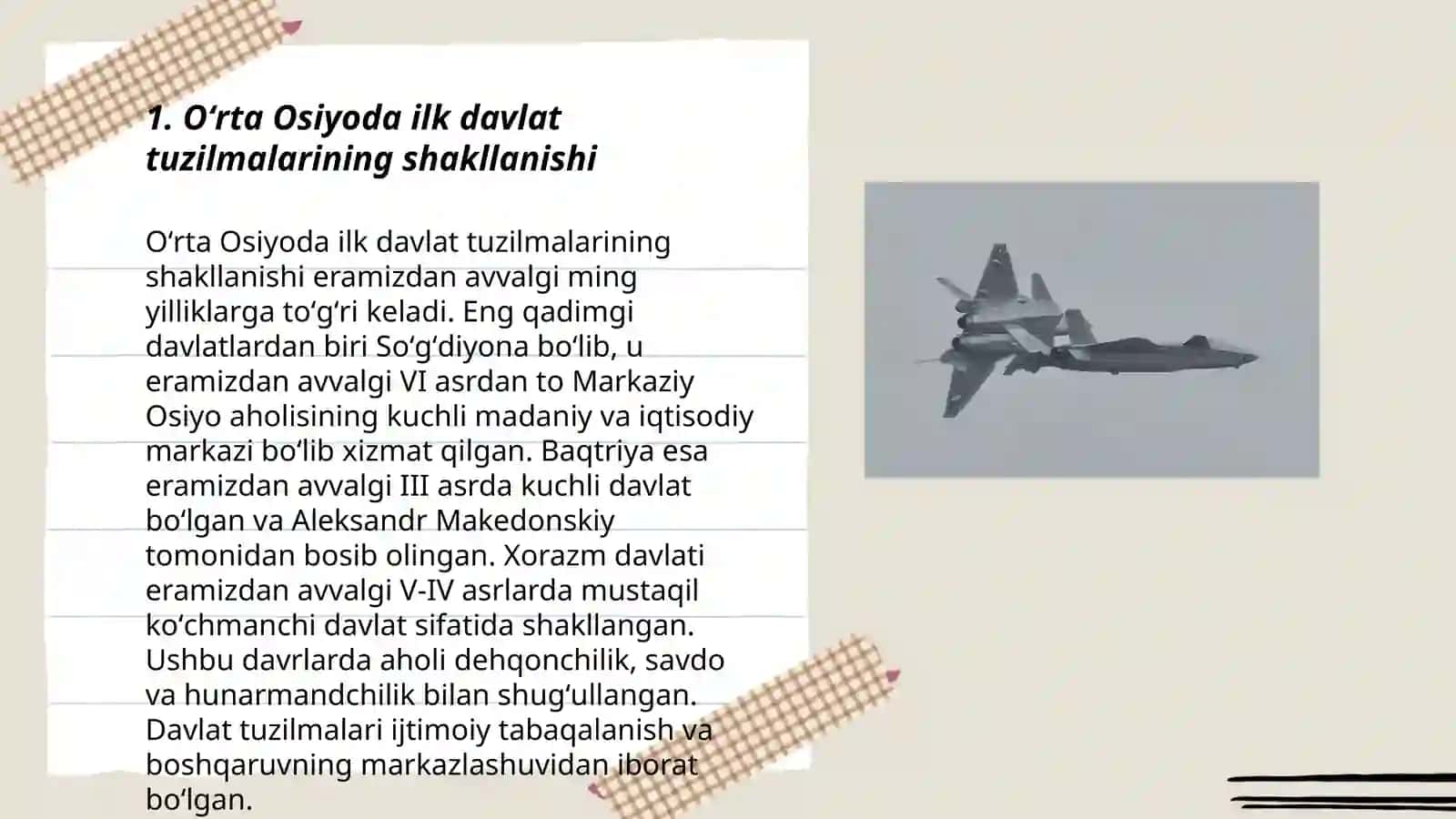 Oʻzbek davlatchiligining shakllanishi va taraqqiyot bosqichlari Markaziy osiyo hududidagi davlat uyushmalari 3