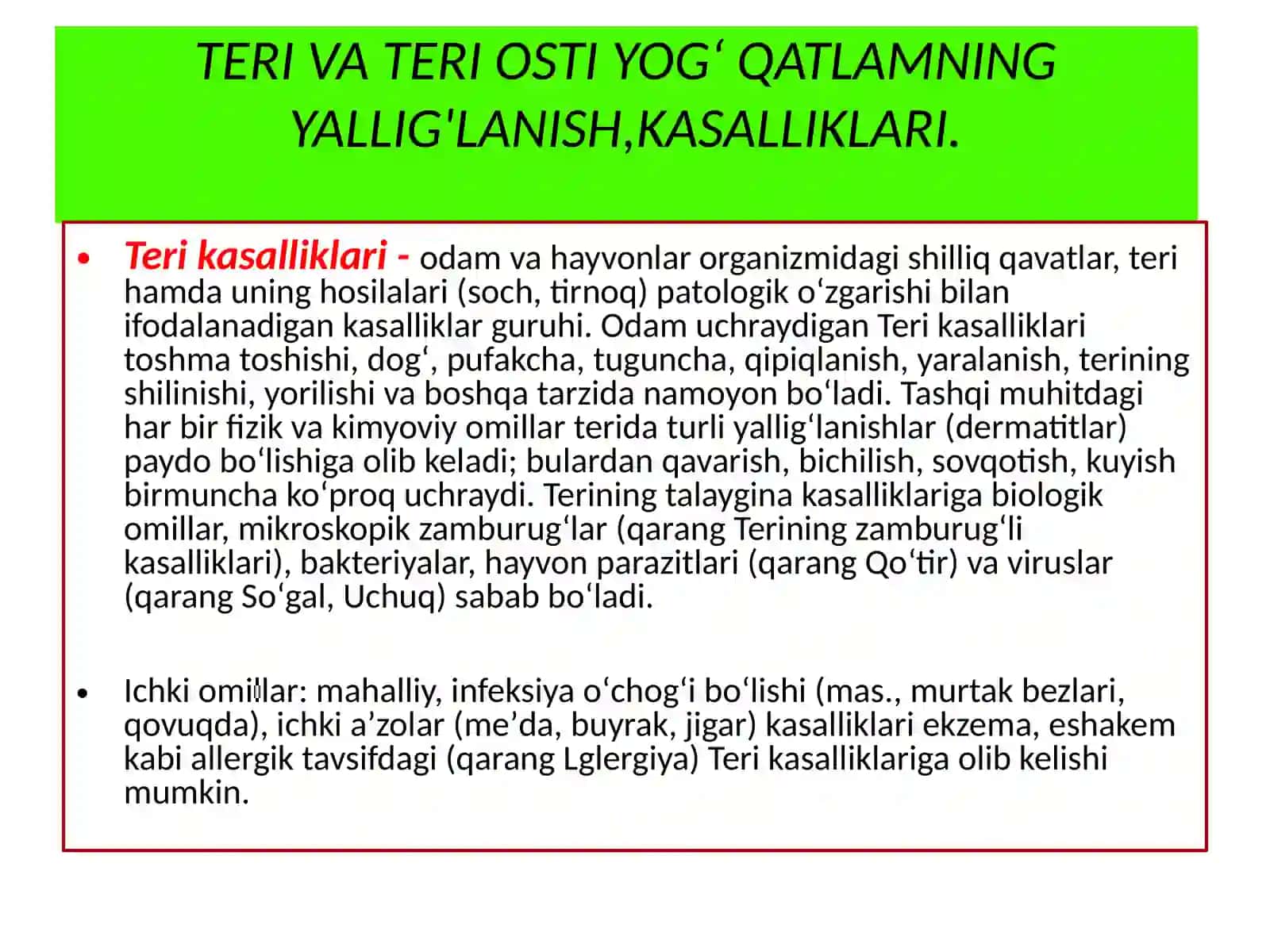TERIVA TERI OSTIYOG‘ QATLAMNING YALLIG'LANISH KASALLIKLARI 3