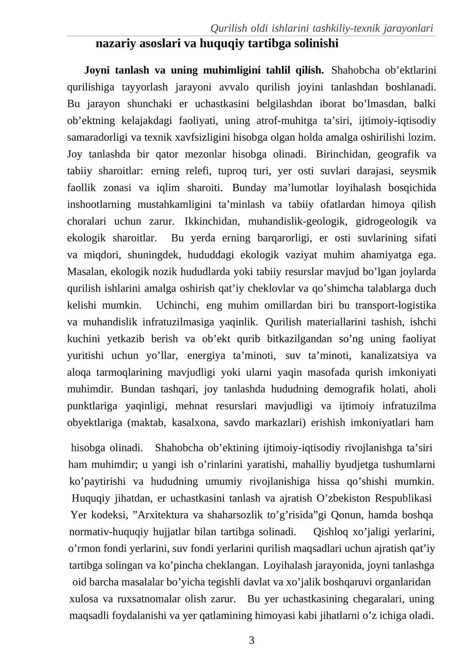 Qurilish oldi ishlarini tashkiliy-texnik jarayonlari 3