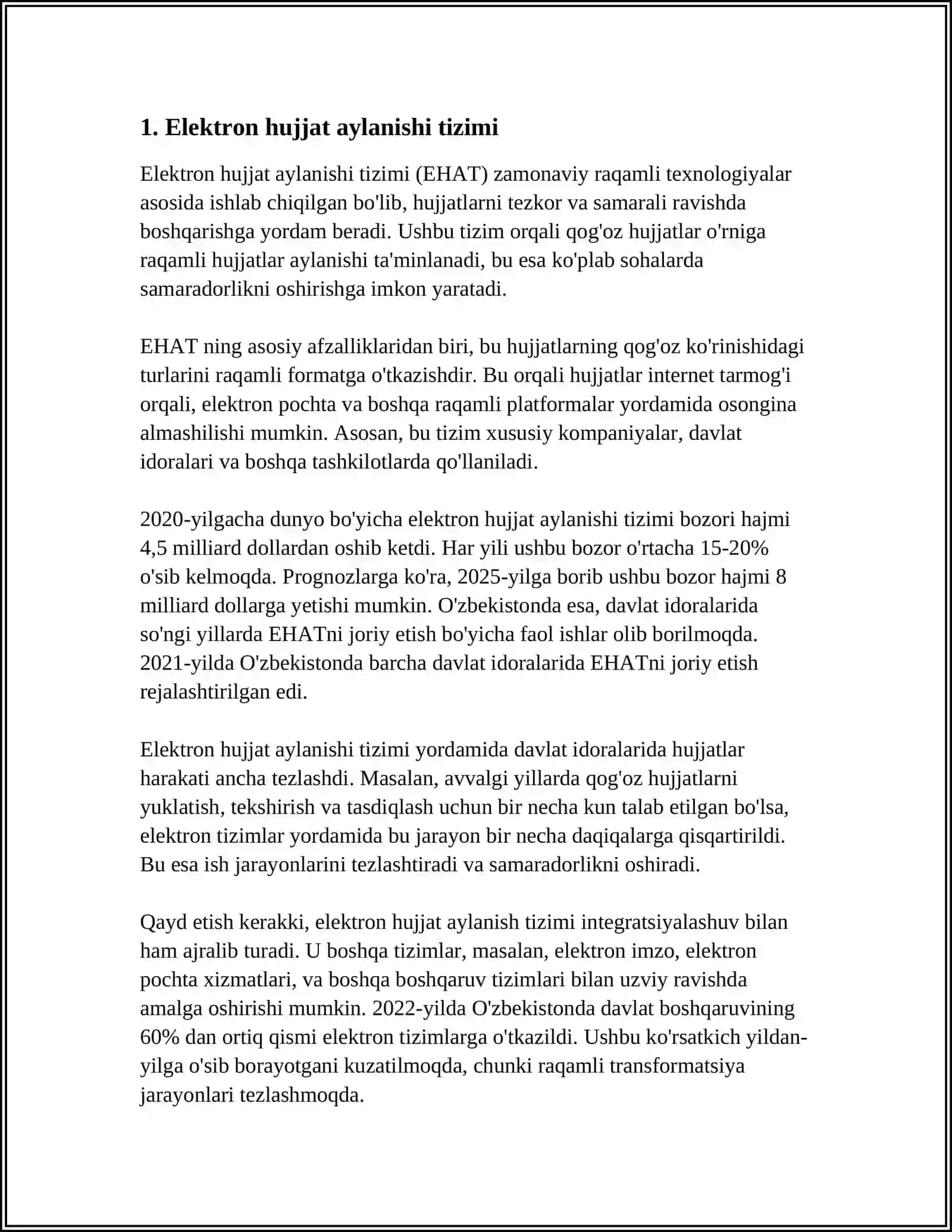 OʻZBEKISTONDA"ELEKTRON XUKUMAT" TIZIMI FAOLIYATINI YANADA RIVOJLANTIRISH YOʻNALISHLARI 3