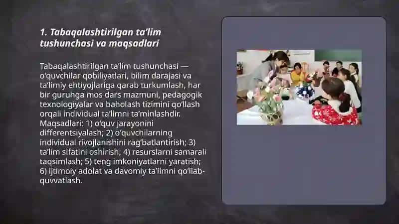 Tabaqalashtirilgan taʼlimni tashkil etish 3