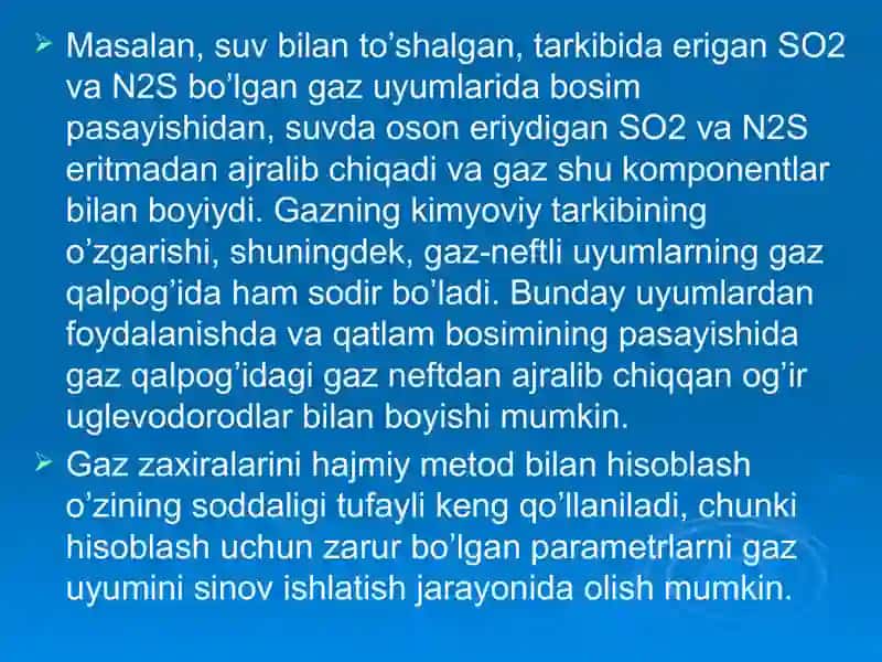Erkin gazzaxiralarini hisoblashning hajmiy metodlari 3