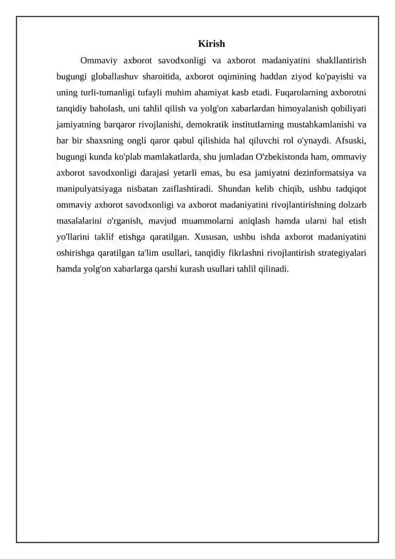 Mediasavodxonlik va axbarot madaniyatini qullash metodlari 3