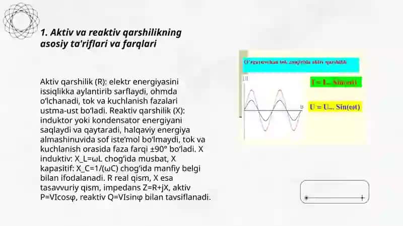 Aktiv va reaktiv qarshiliklar farqi 3