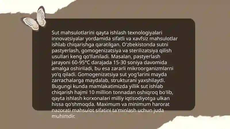 Sut va sut mahsulotlarini ishlab chiqarish 3