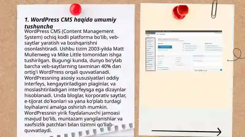 Yordam CMS WordPress yordamida sayt yaratish va uni sozlash 3