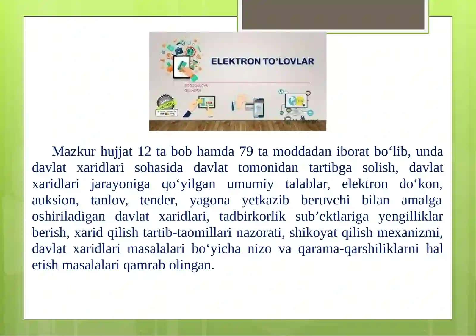 ELEKTRON AUKSION ORQALI DAVLAT XARIDLARINI AMALGA OSHIRISH 3