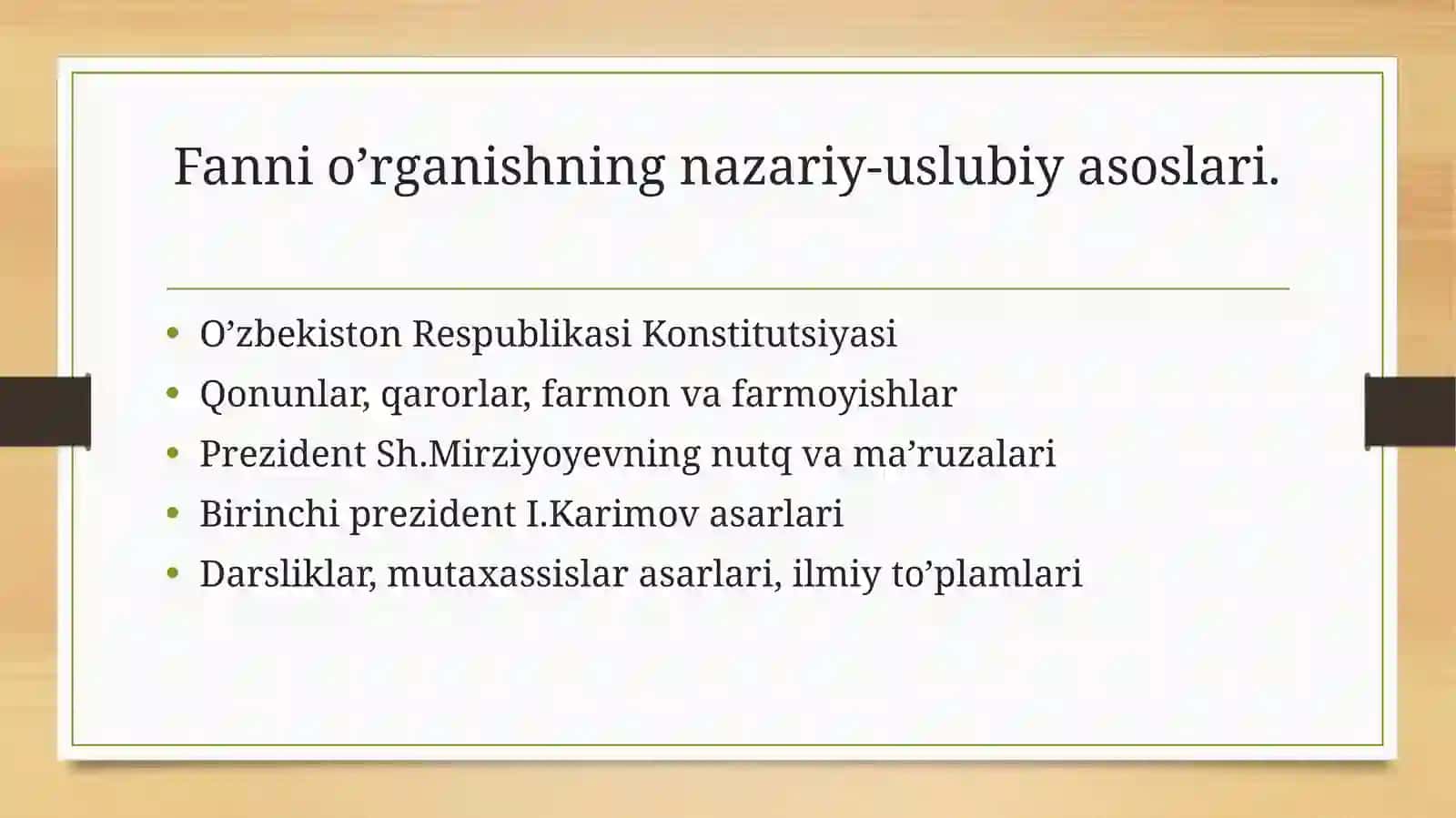O’zbekistonning eng yangi tarixi o’quv fanining predmeti, maqsadi va vazifalari. Fanni o’rganishning nazariy-uslubiy ASOSLARI 3