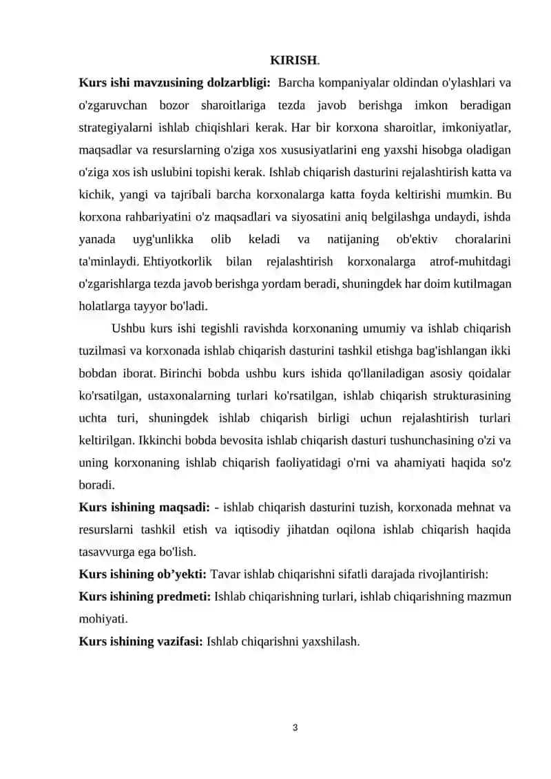 Ishlab chiqarish jarayoni va uning jarayoni 3