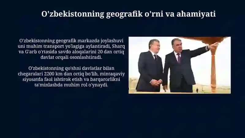 O'zbekistonning Markaziy Osiyoda tinchlik va barqarorlikni ta’minlashdagi oʻrni 3