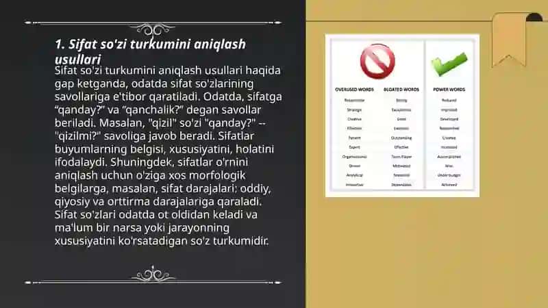 Sifat so'zi turkumini o'rganishda interfaol usullarni qo'llash 3
