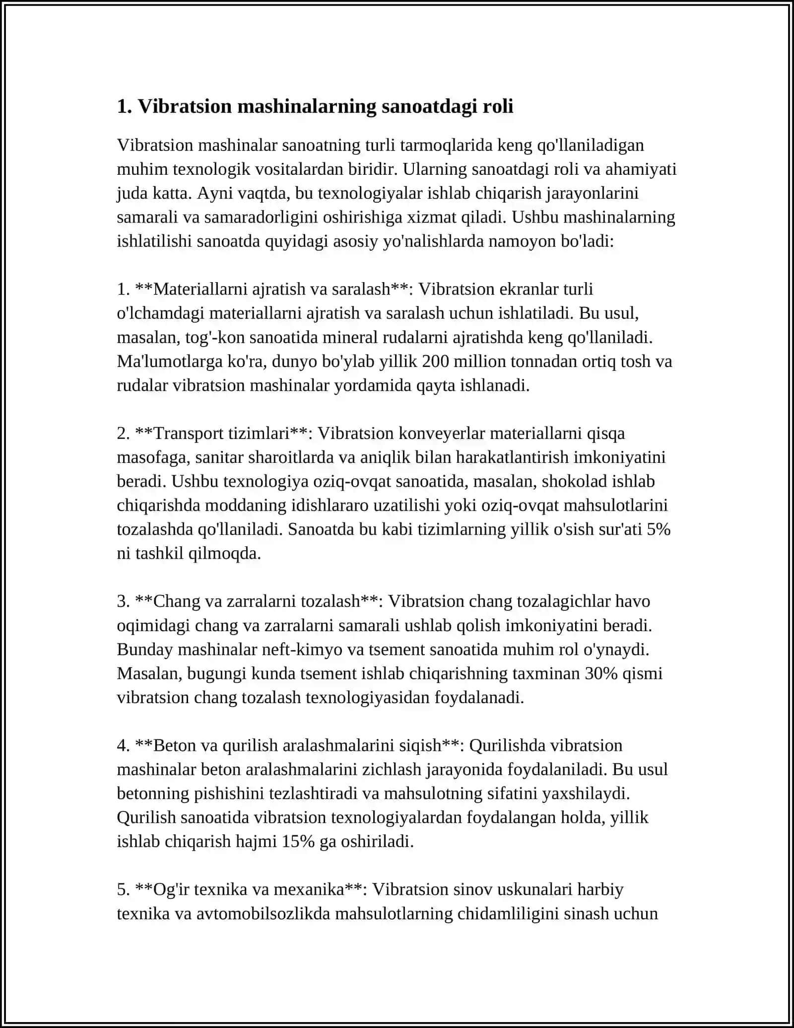 HOZIRGI PAYTDA VIBRATSION MASHINA VA JARAYONLARNING SANOATDAGI O'RNI 3