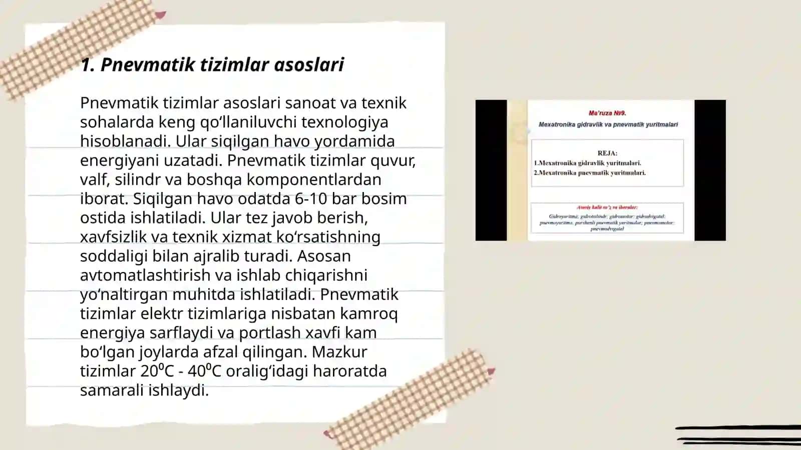 Pnevmatik va gidravlik uzatmalar 3