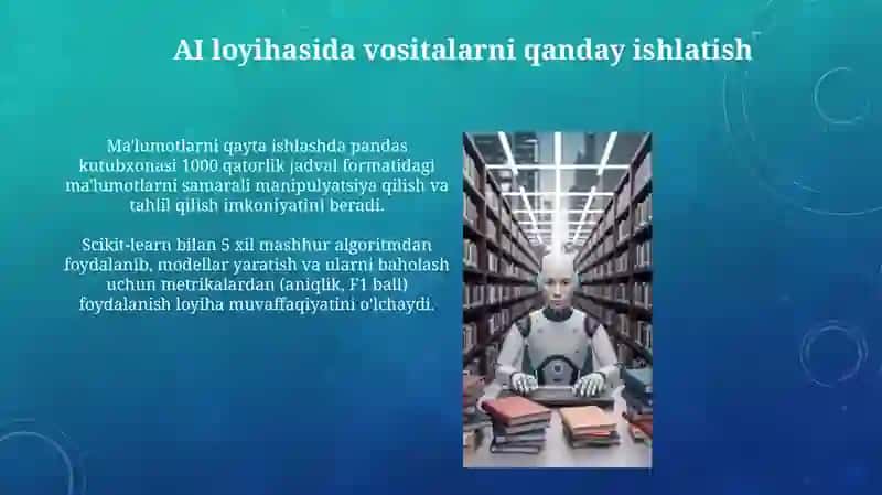 Sunʼiy intellekt uchun zaruriy vositalar va kutubxonalar bilan ishlash 3
