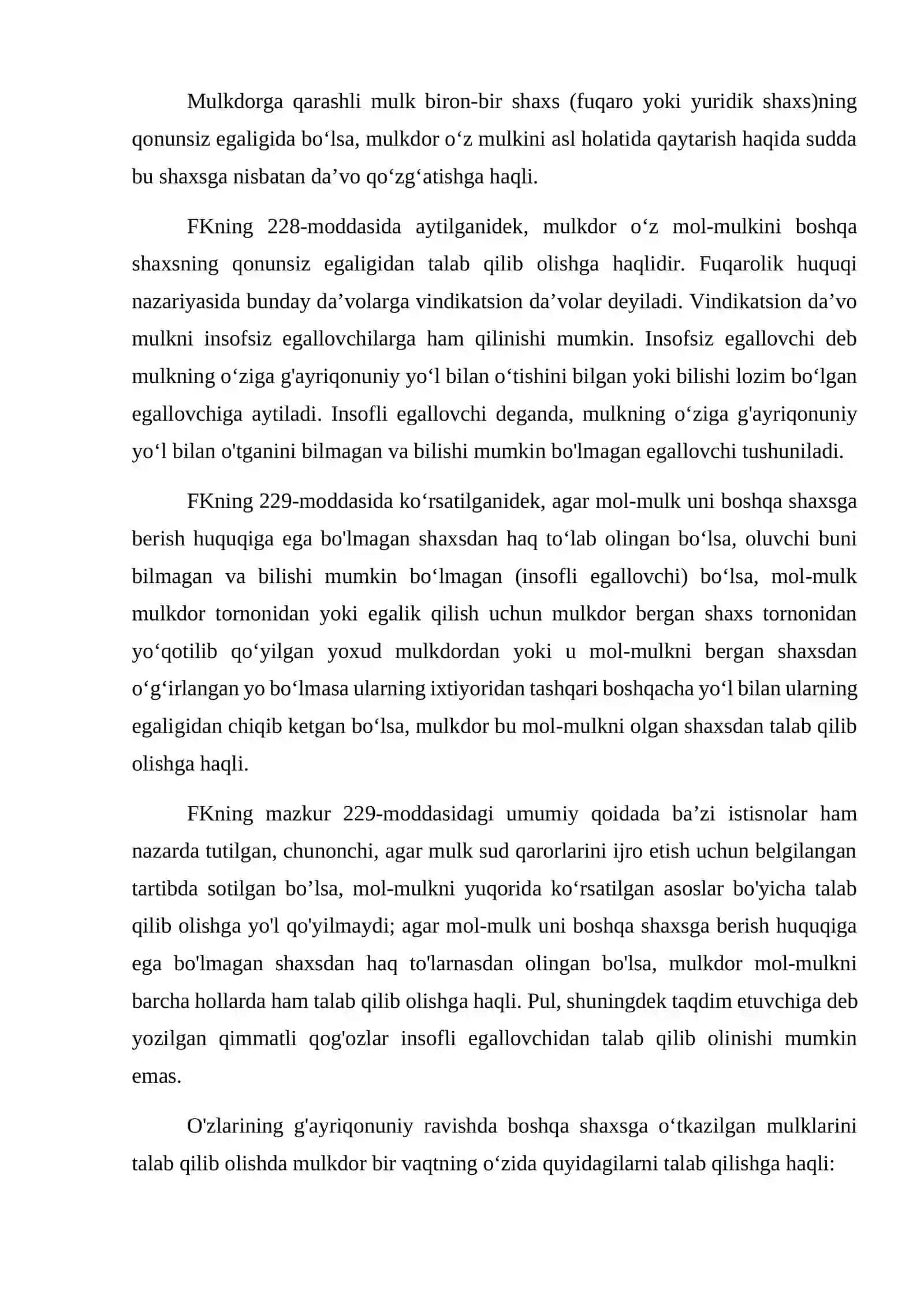Mulk huquqini himoya qilish 3