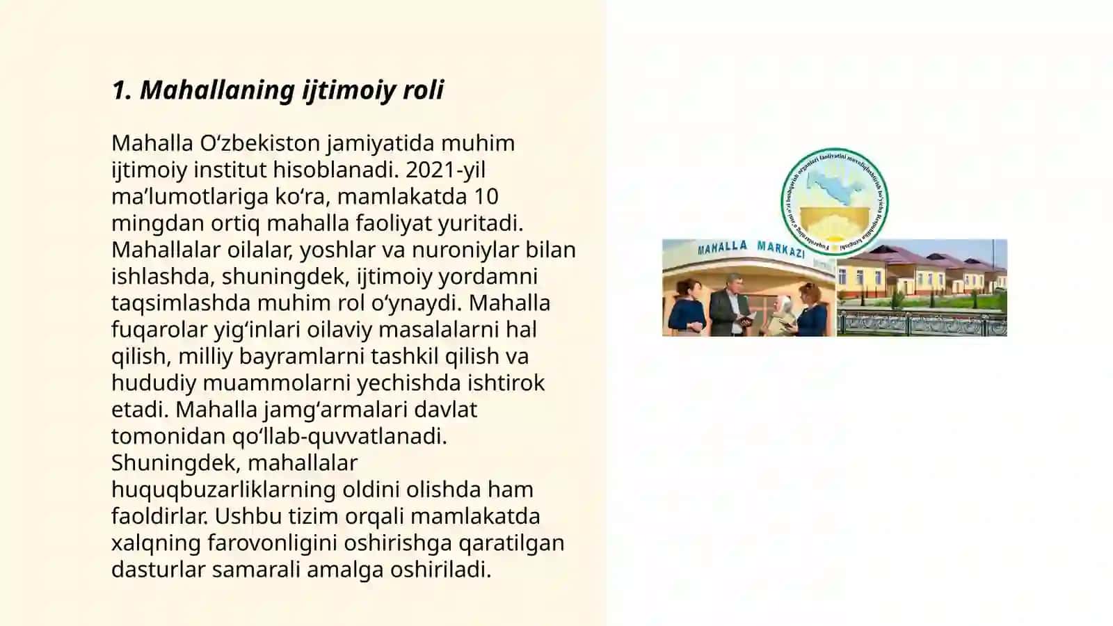 Mahalla - ijtimoiy o'z - o'zini anglash boshqarish orgini 3