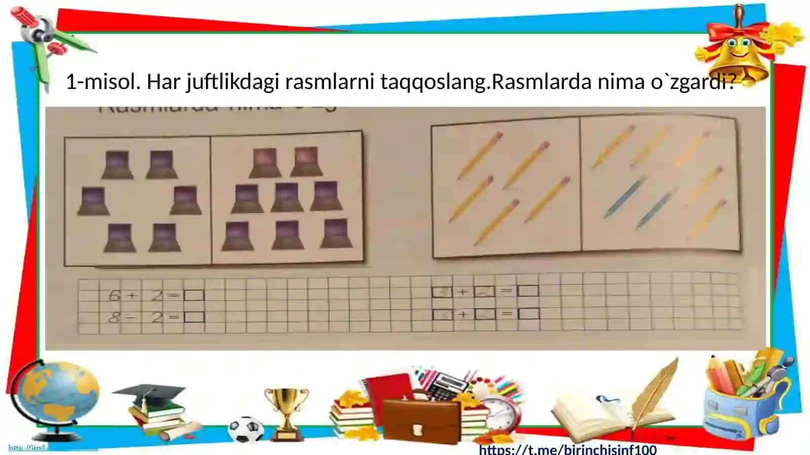 1-SINF MATEMATIKA: Sonni orttirish va kamaytirishga doir masalalar 3