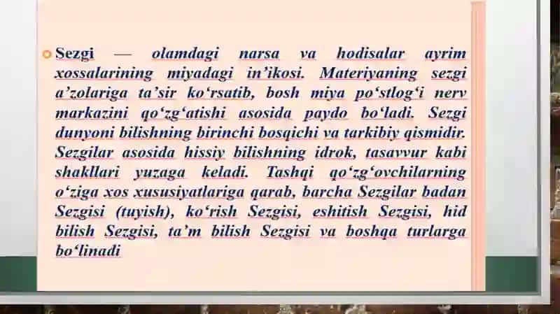 Sezgi va Idrok psixologik jarayon sifatida. 3