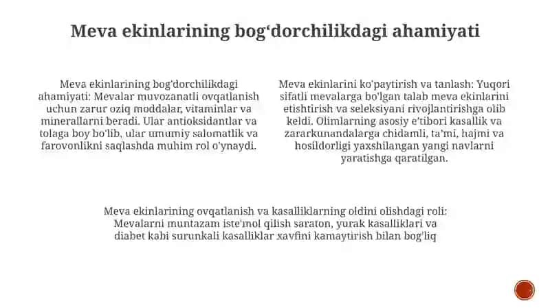 Mevali Ekinlar Seleksiyasining BogʻDorchilikda Tutgan OʻRni Va Jadallashtirishdagi Ahamiyati 3
