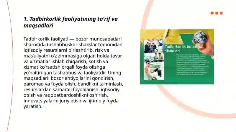 Tadbirkorlik faoliyatini taqdim etish 3