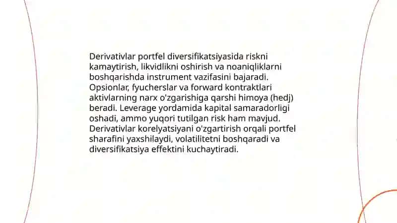 Derivativlar orqali portfelni diversifikatsiya qilish 3