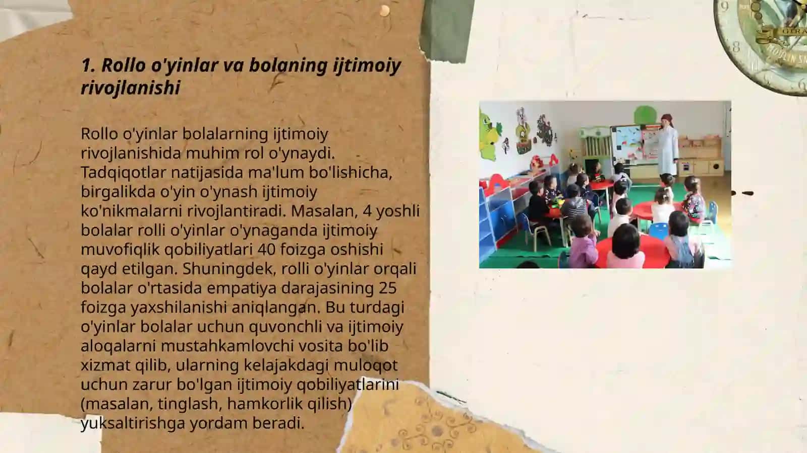 Maktabgacha yoshdagi bolalarning rivojlanishi uchun mavzuni rivojlantiruvchi rolli o'yinlar va dramatization muhitini yaratish 3
