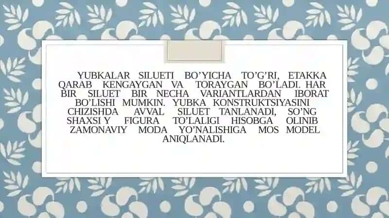 Ayollar uchun bo`lakli yupkanimodellashtirish 3