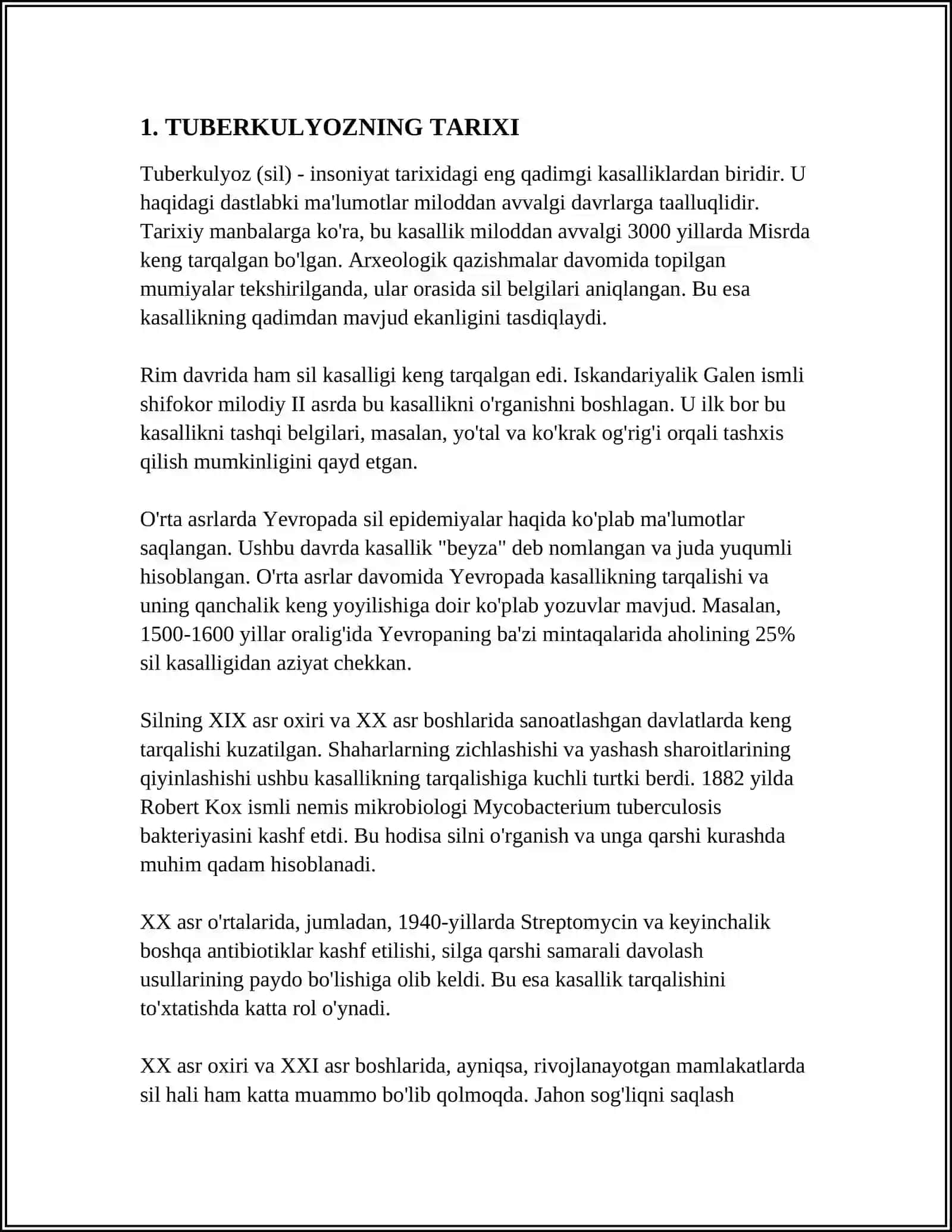 REFERAT Mavzu: TUBERKULYOZ 3