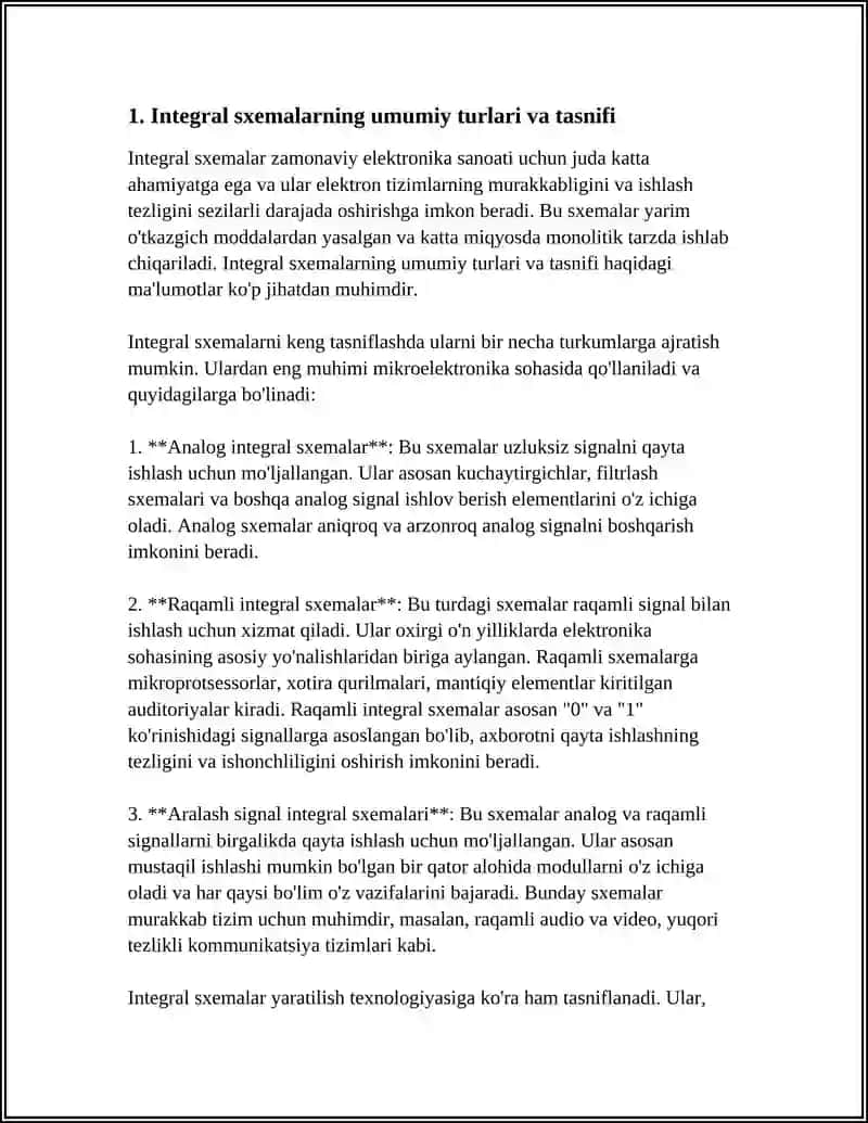 INTEGRAL SXEMALARNI TURLARI. YARIM OʻTKAZGICHLI PLYONKALI VA GIBRID INTEGRAL SXEMALAR ULARNING AVZALLIGI VA KAMCHILIKLARI 3