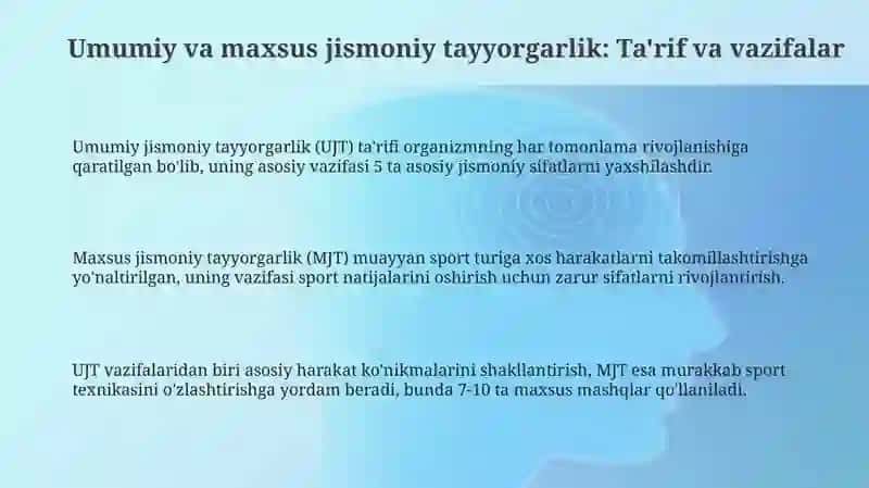 Umumiy va mahsus jismoniy tayorgalik mashiqlar 3