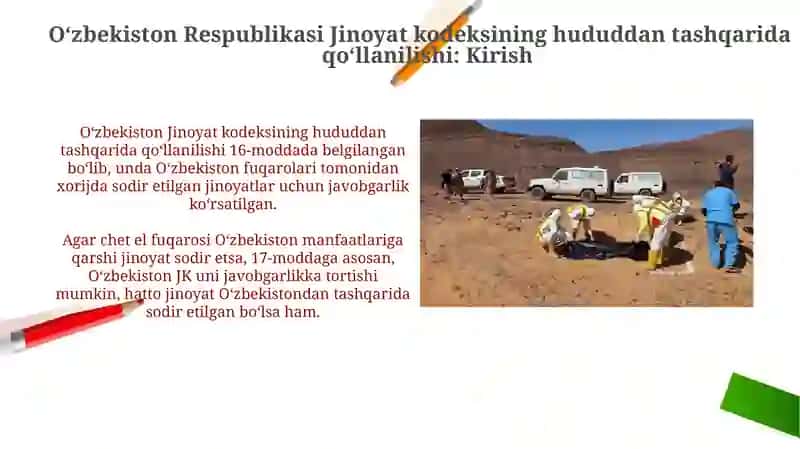 Oʻzbekiston Respublikasi Jinoyat Kodeksining Hududdan Tashqarida Qoʻllanilishi 3