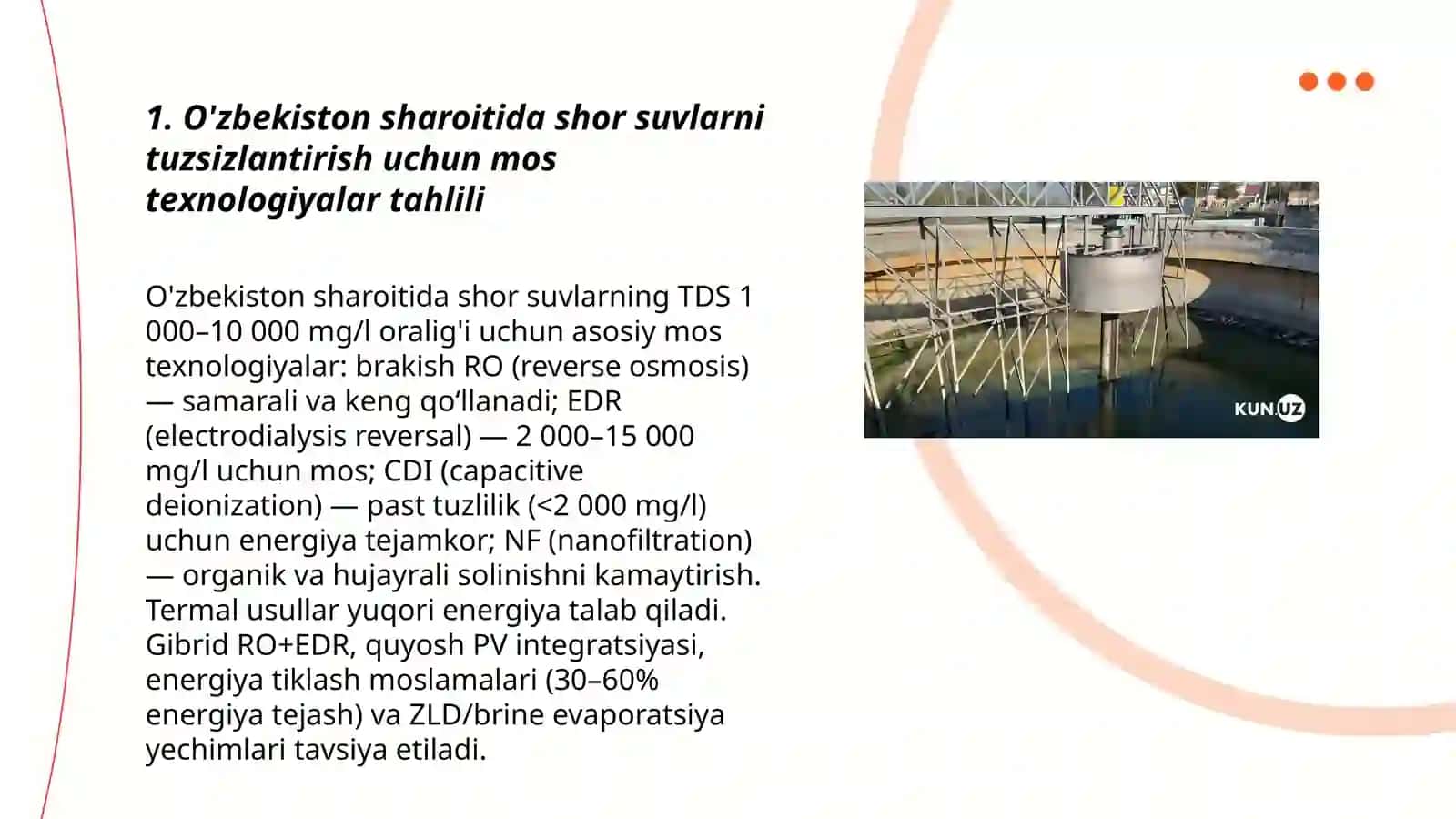O'zbekiston sharoitida shor suvlarni tuzsizlantirish goyasini yaratish 3