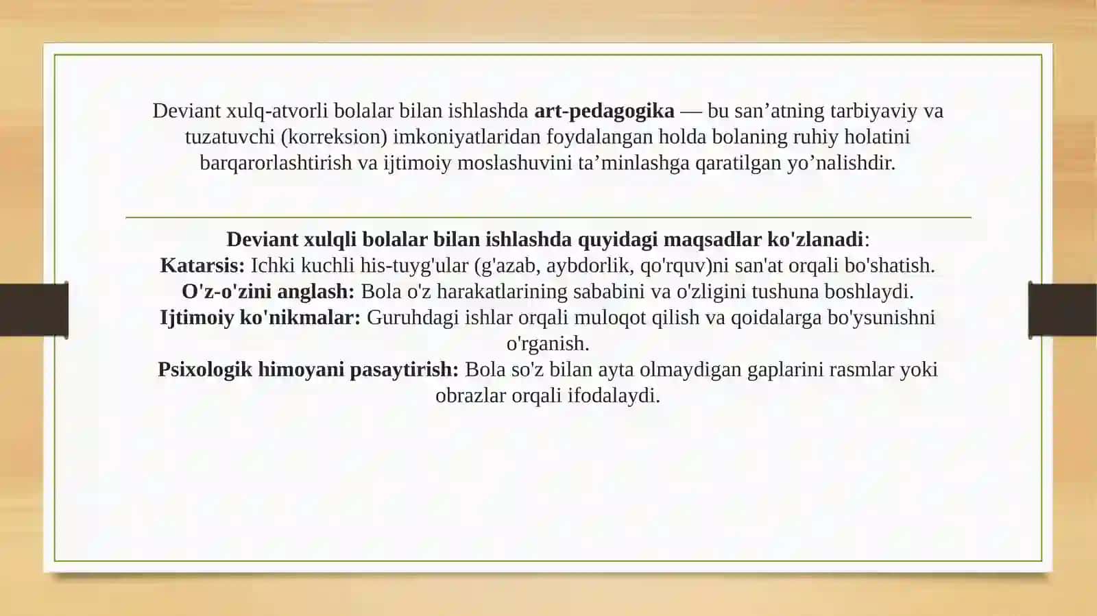 Deviant xulqli bolalar bilan psixologik-pedagogik ishida artpedagogik yo’nalish vositalari 3