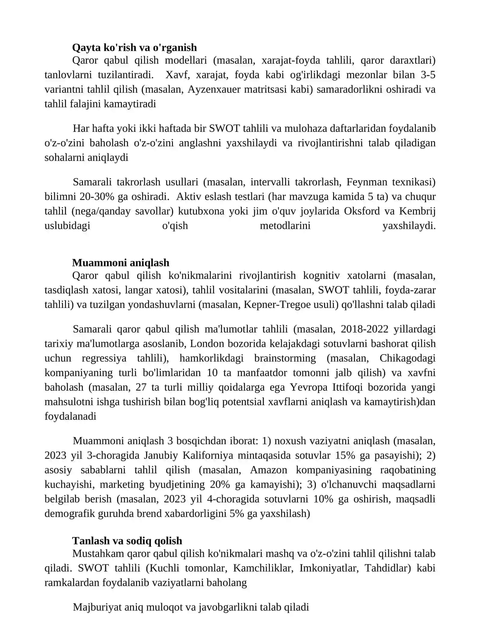 Rivojlantirish konikmalarini qabul qilish qobiliyati 3