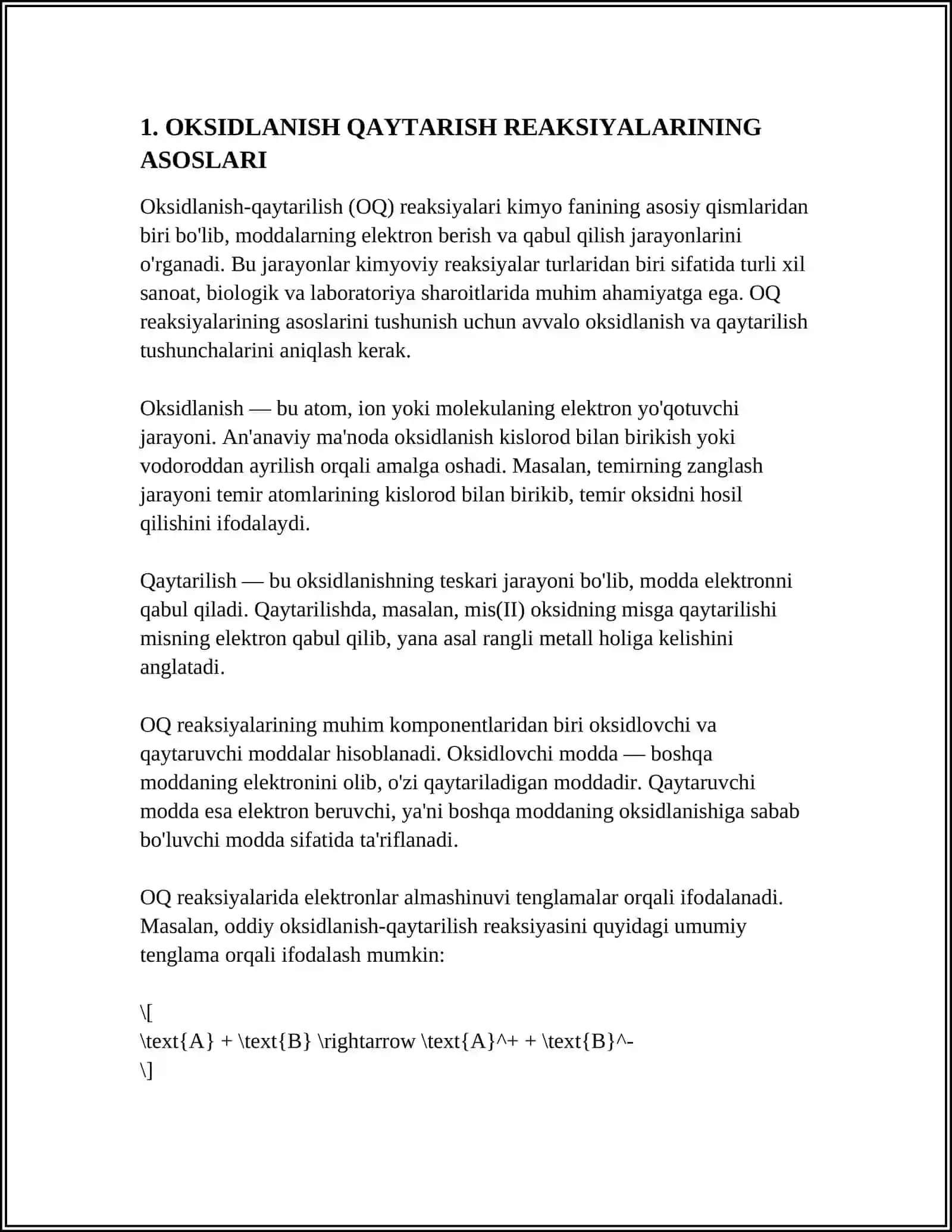 OKSIDLANISH QAYTARISH REAKSIYALARI 3