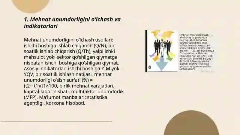 Mehnat unumdorligi - iqtisodiy o‘sish omili sifatida 3