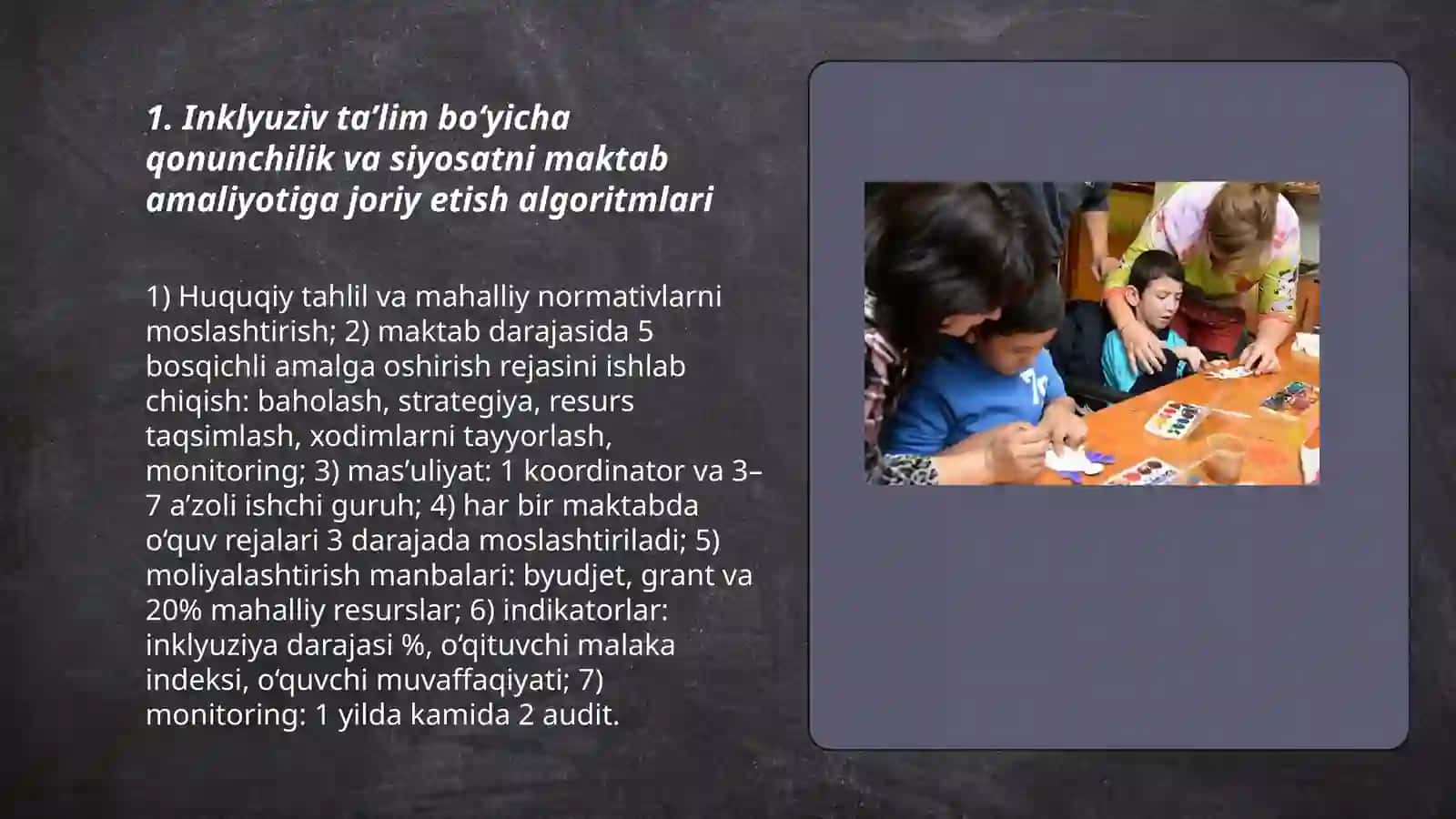 Inklyuziv taʼlimni keng ta'limiy amaliyotga joriy etish algoritmlari 3