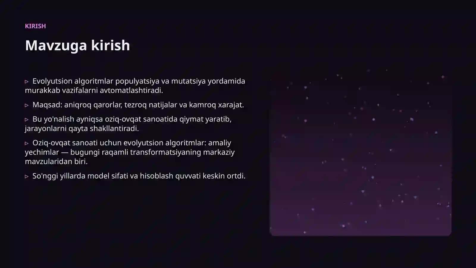 Oziq-ovqat sanoati uchun evolyutsion algoritmlar: amaliy yechimlar 3
