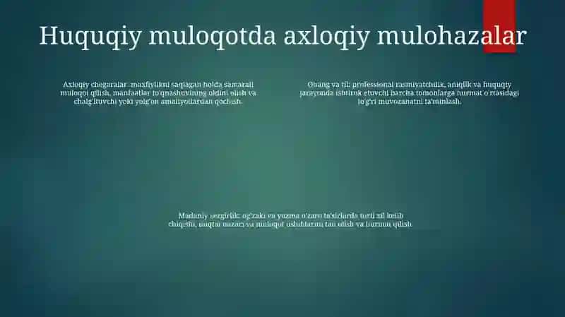 Yuridik Faoliyatda Muloqot 3