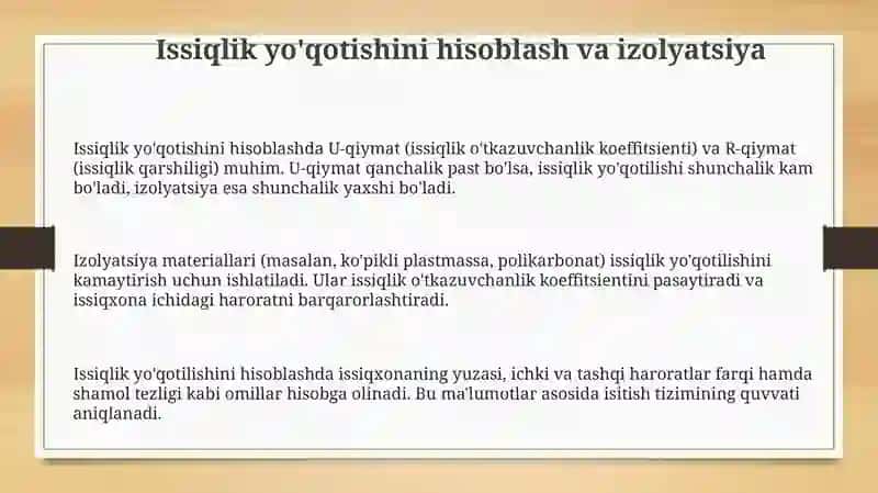 Qishgi Issiqxonalarni isitish usullari 3