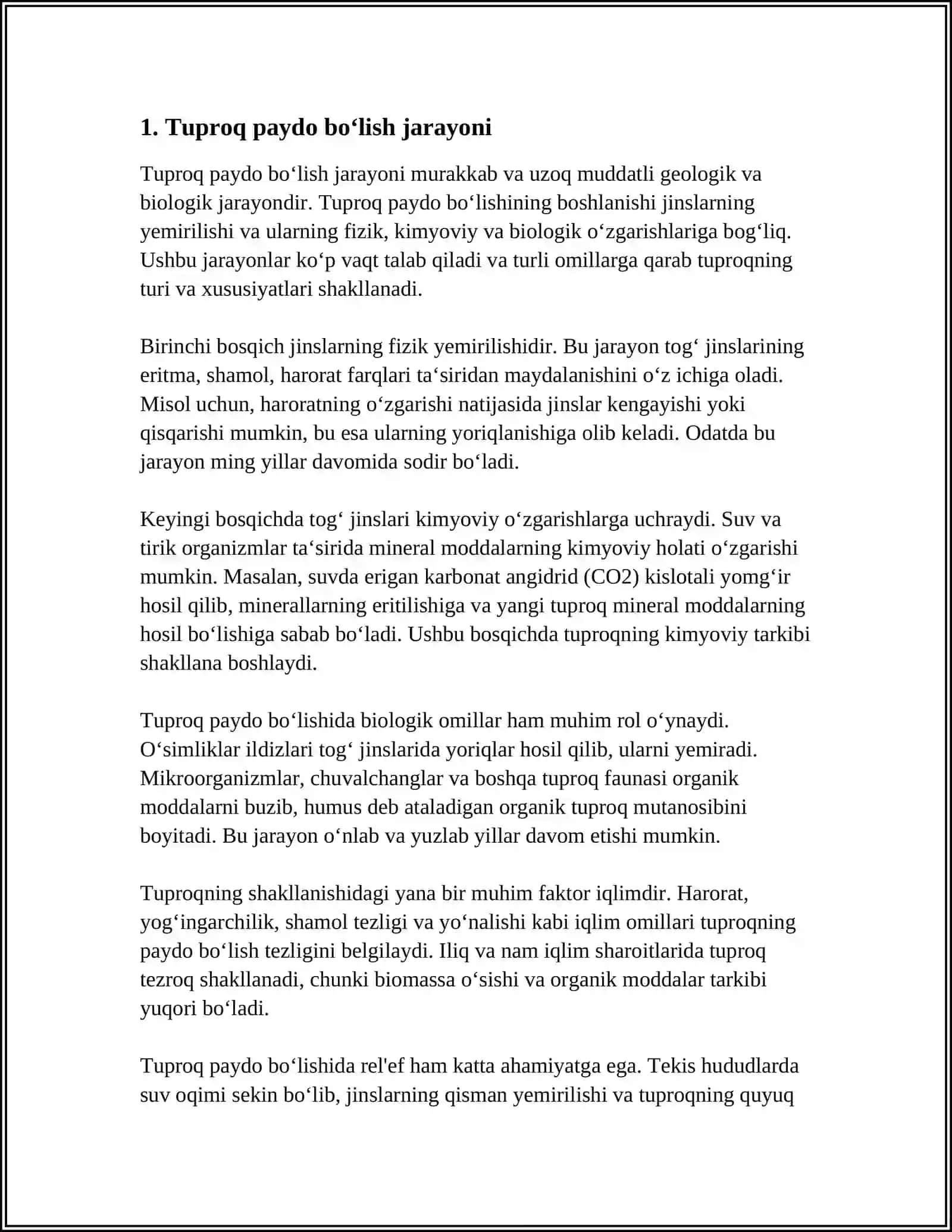 TUPROQNING KELIB CHIQISHI TUZULISHI TARKIBI 3