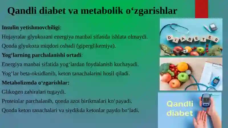 Qandli diabet va ochlikda ketomuriya va ketonemiya 3