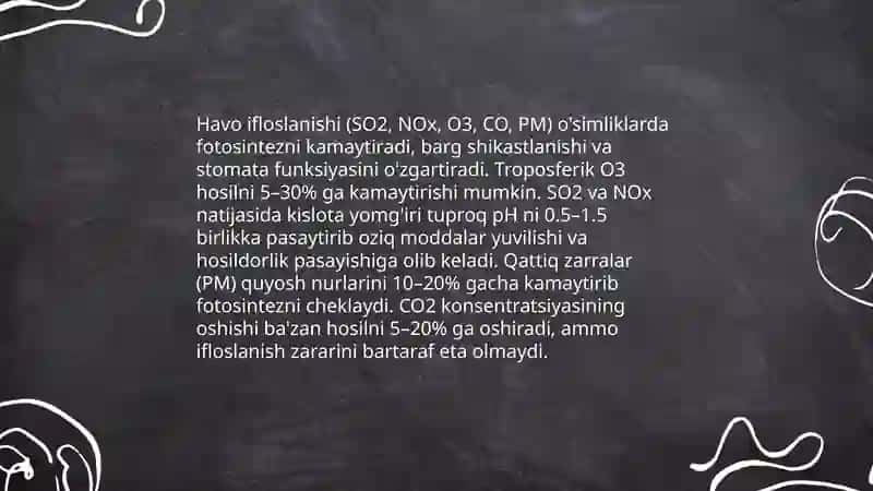 Antropogen omillarining tabiatga ta'siri va ularning qishloq xo'jalikdagi ahamiyati 3