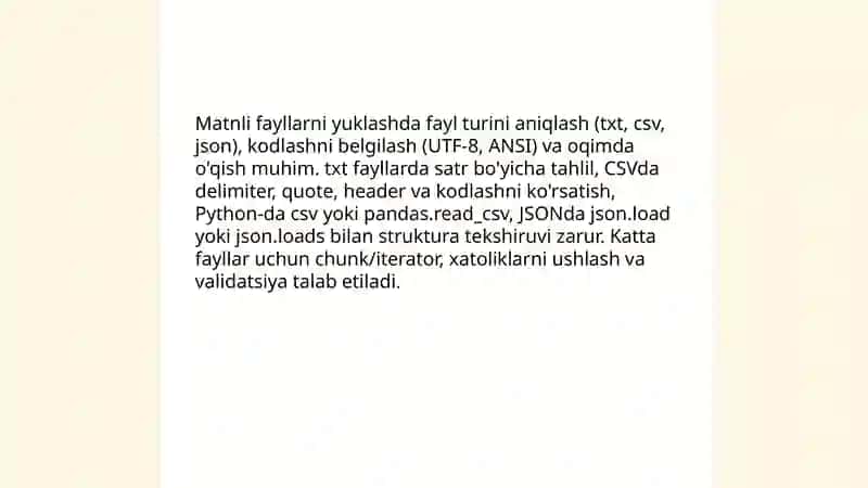 MATNLI FAYLLARDA MAʼLUMOTLARNI QIDIRISH VA TAHLIL QILISH 3