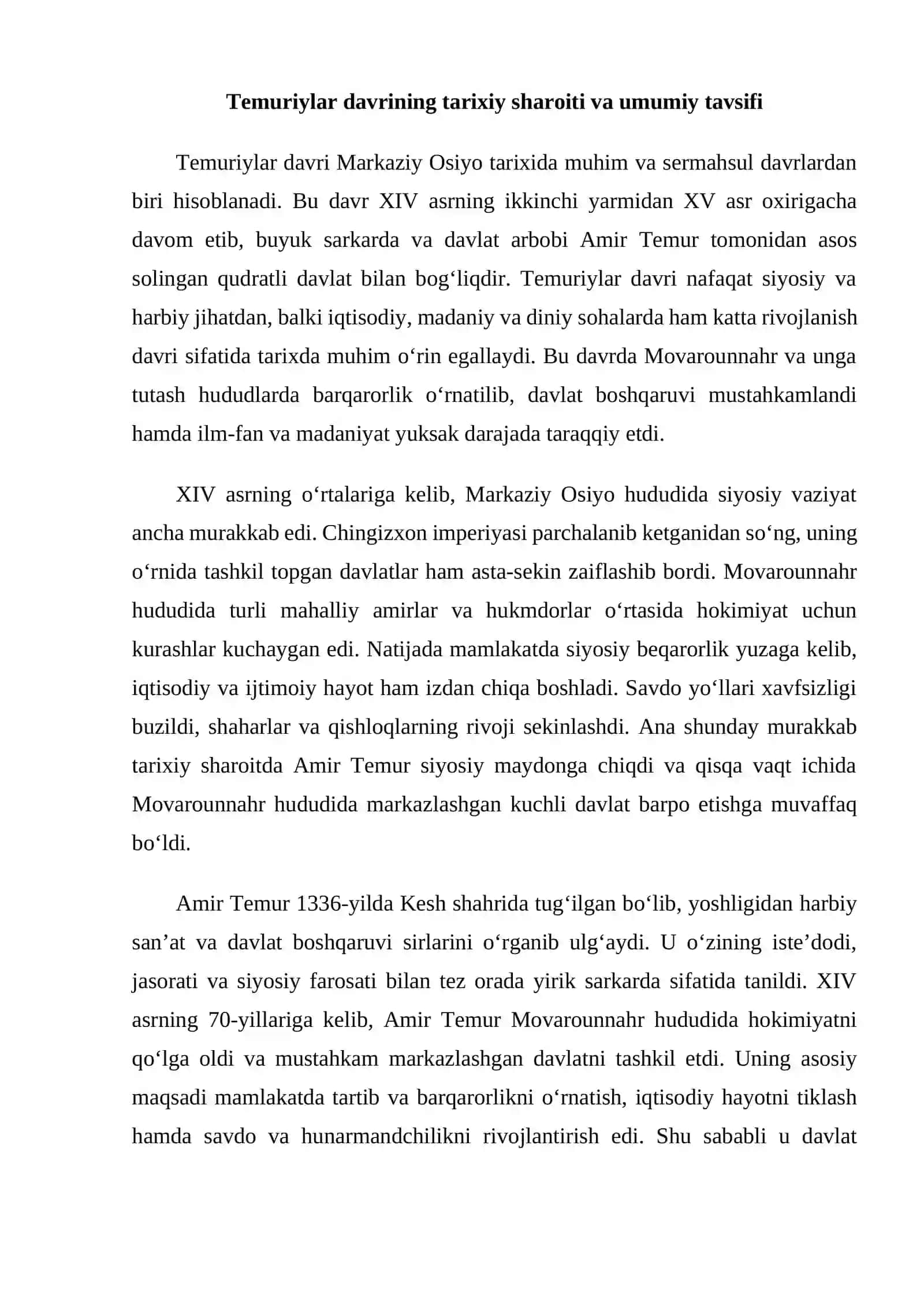 Temuriylar davrida Islom diniga e’tibor 3