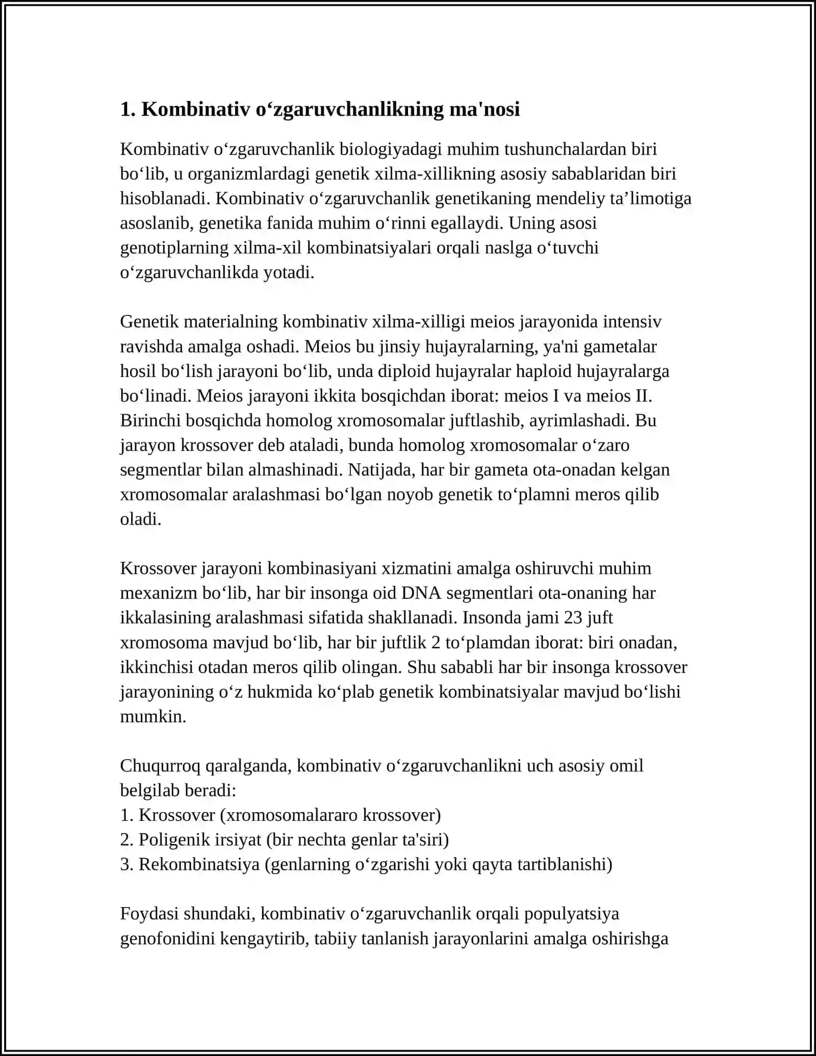 KOMBINATIV VA REKOMBINATIV O‘ZGARUVCHANLIK 3