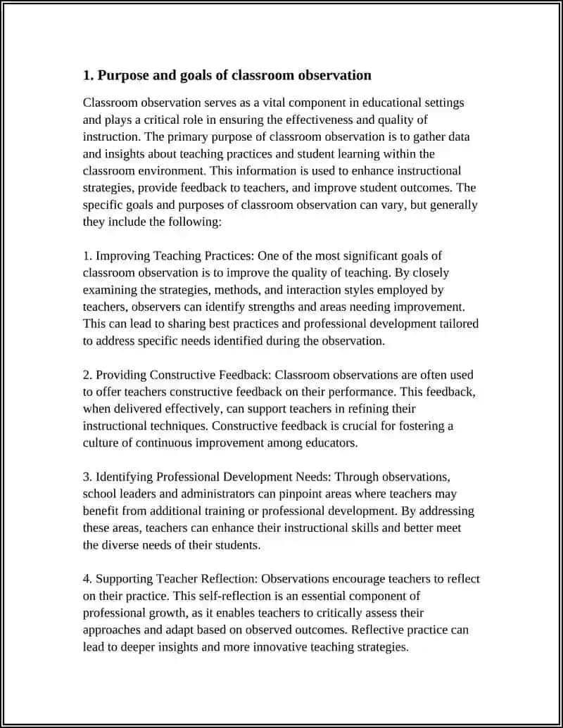 CLASSROOM OBSERVATION AND REFLECTION 3