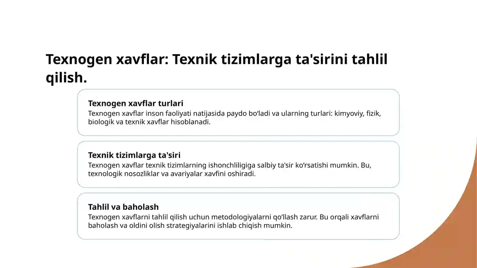 Texnogen risk va texnik tizimlar ishonchligi 3