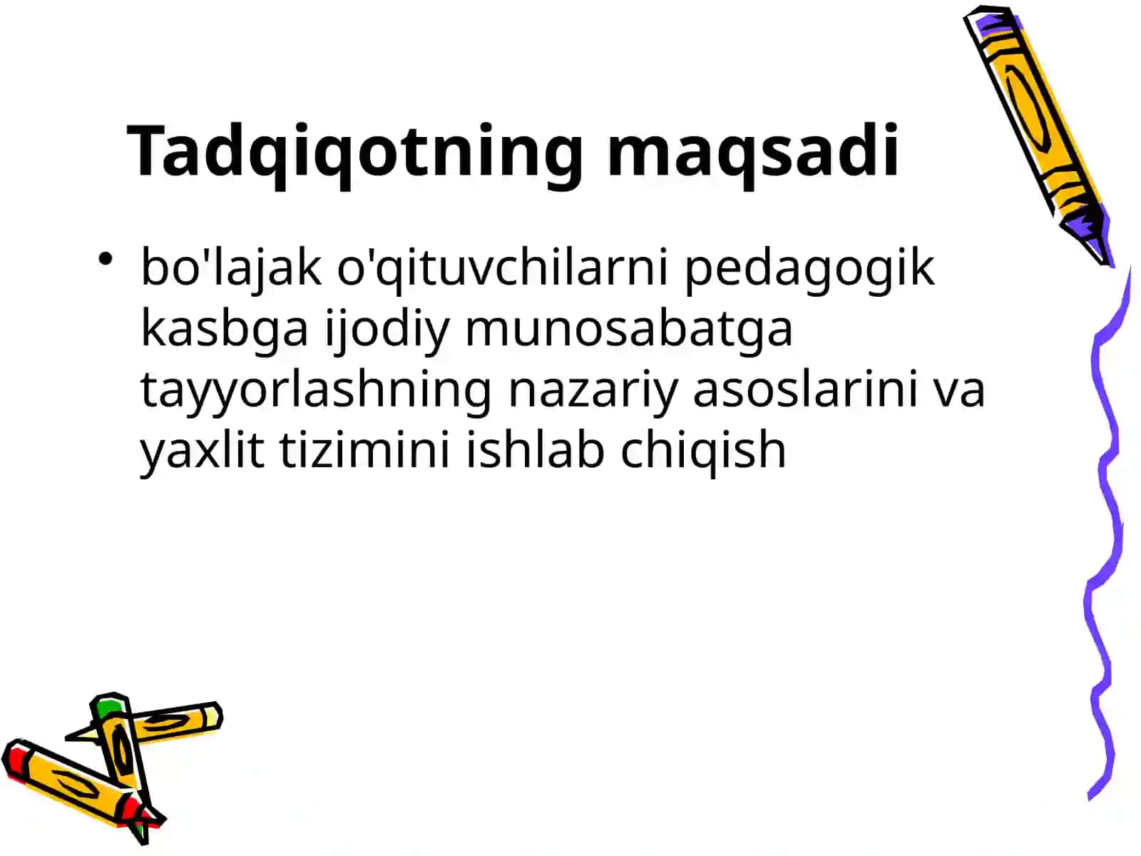 Bo’lajak o'qituvchilarni  pedagogik kasbga ijodiy munosabatni tarbiyalash mavzusida tayyorlagan 3