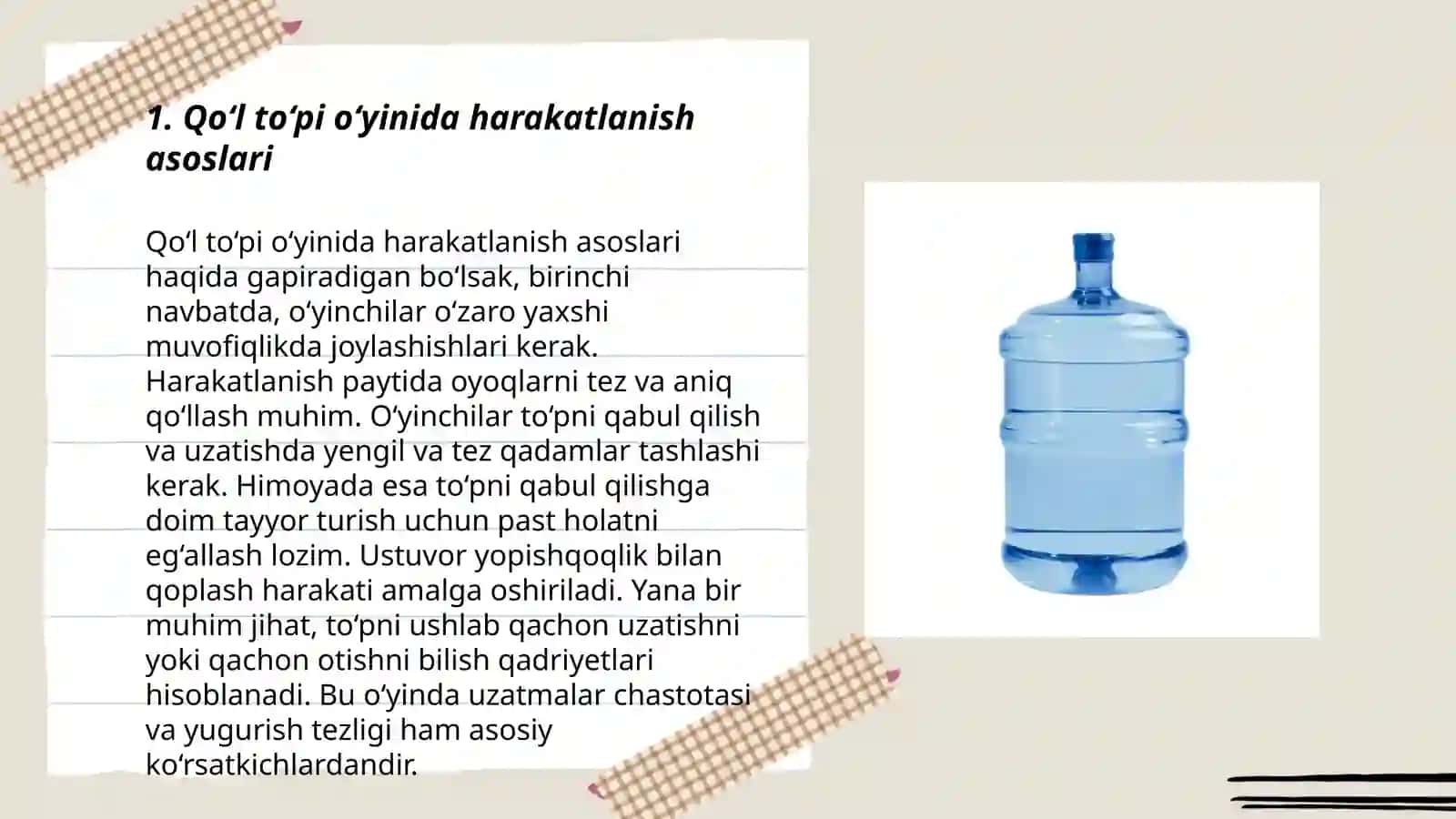 Qo‘l to‘pi o‘yinida harakatlanish va topni boshqarish texnikasini o‘rgatish 3